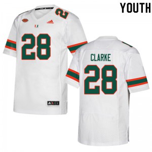 #28 Marcus Clarke Miami Youth University Jerseys White