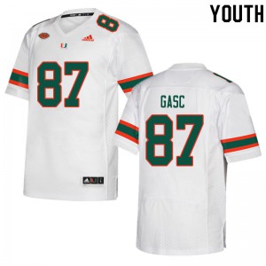 #87 Matias Gasc Miami Hurricanes Youth High School Jerseys White