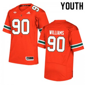 #90 Quentin Williams Miami Youth Stitch Jerseys Orange